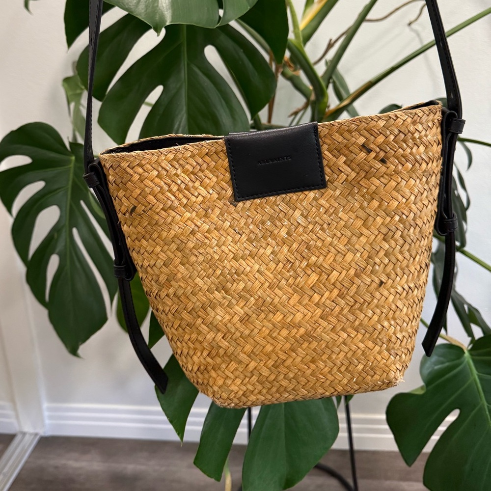 ALL SAINTS Ebro Straw Crossbody Bag